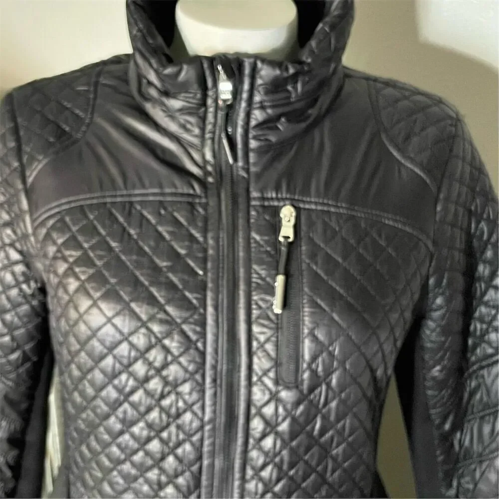 COPY - Michael Kors Women's Quilted Mixed Media Coat Black Size S Winter Casual
